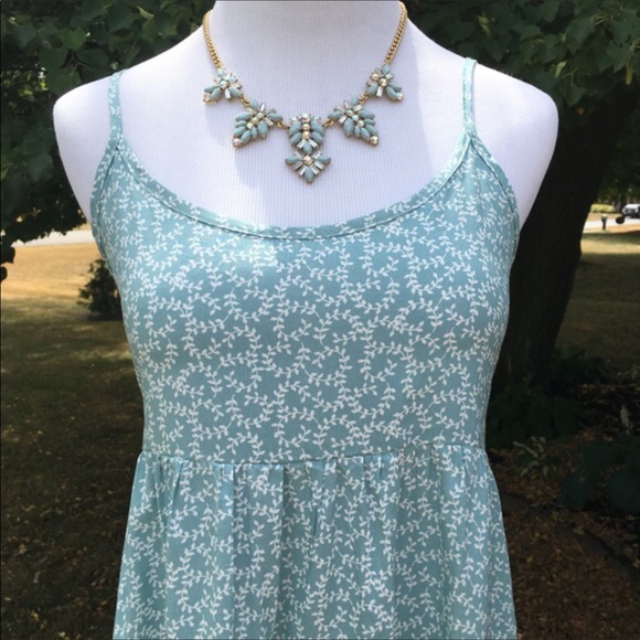 BEAUTIFUL PEASANT DRESS BLUE WITH TINY WHITE FLOWERS - Picture 6 of 6